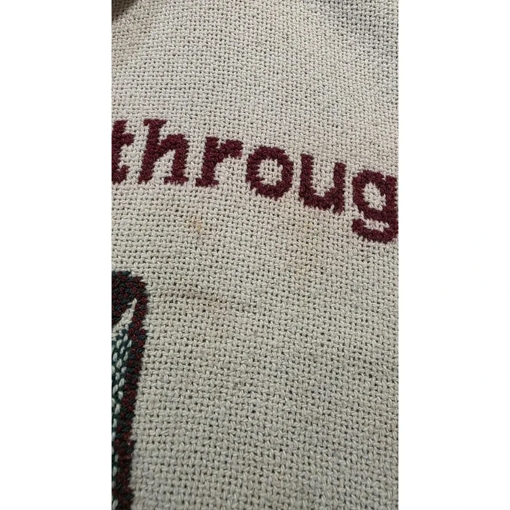 Vintage Christmas-Themed‎ Woven Cotton Throw Blanket 47